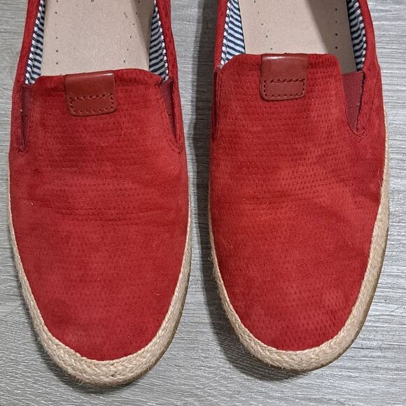 Clark's Collection Ultimate Comfort Espadrille Leather Suede Slip On Shoes Sz 9 - Picture 11 of 17